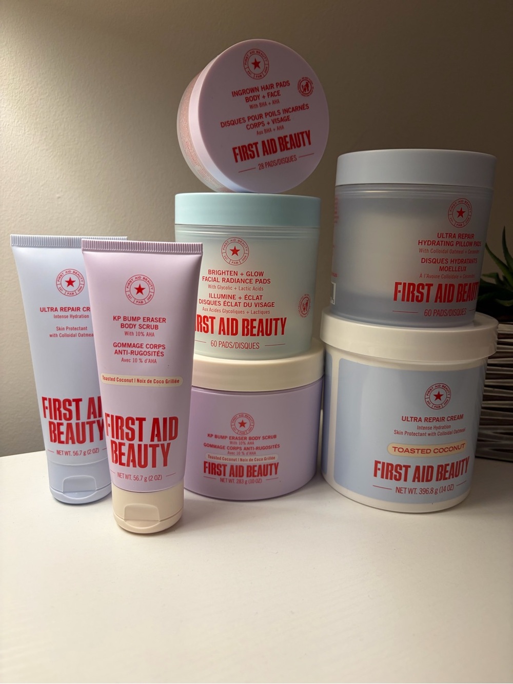 First Aid Beauty Toasted Coconut Ultra Repair Cream & Body Scrub Skincare Bundle